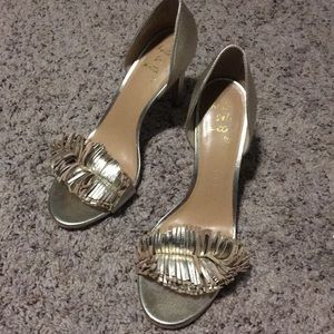 Pewter Fringe Heels
